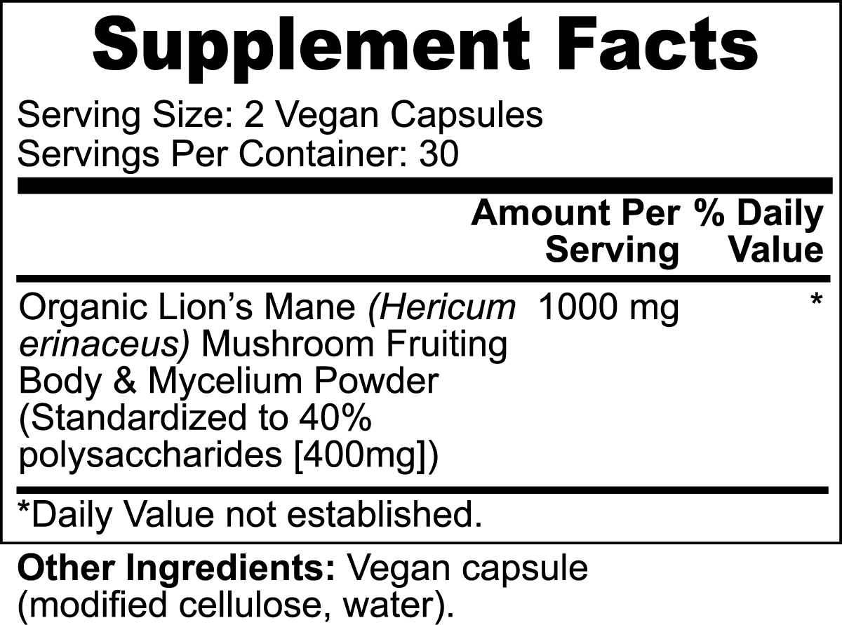 Organic Lion's Mane Mushroom Extract